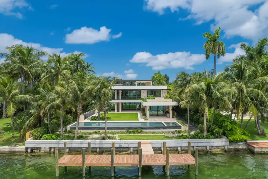 The estate seen from Biscayne Bay